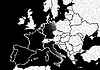 Halbtonkarte von Europa während des Stromausfalls im Mai | Stock Vektrografik