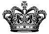 Старинная корона короля или королевы, рисунок тушью. Kingdo