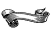 Vector clipart: Vintage ribbon in engraving style. classic royal