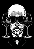 Vector clipart: Vintage gentleman with top hat and mustache, drawn