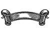 Vintage ribbon in engraving style. classic royal