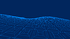 Abstract digital 3D surface with geometric grid