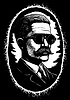 Vintage gentleman with top hat and mustache, drawn