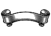 Vector clipart: Vintage ribbon in engraving style. classic royal