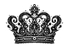 Vector clipart: Vintage crown of king or queen, ink drawing. Kingdo