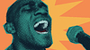 Vector clipart: Pop art style portrait of jazz and blues singer