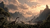 Prähistorischer Dschungel mit Dinosauriern und Wasserfällen | Stock Illustration