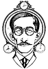 Vector clipart: Vintage gentleman with top hat and mustache, drawn