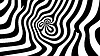 Swirling black and white pattern creates optical