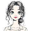 Vector clipart: Cute cartoon girl with big eyes, portrait