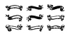 Vector clipart: Vintage ribbon set in engraving style. classic roya
