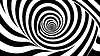 Vector clipart: Swirling black and white pattern creates optical