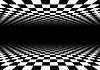Vector clipart: Black and white checkered perspective grid frame.