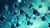 Photo 300 DPI: Molecular structure with glossy black spheres and