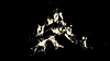 Vector clipart: Burning campfire in retro vintage dotwork style.