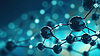 Photo 300 DPI: Molecular structure with glossy black spheres and