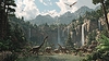Prähistorischer Dschungel mit Dinosauriern und Wasserfällen | Stock Illustration