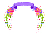 Vector clipart: Background with flowers and ribbon. Beautiful