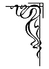 Vector clipart: Corner in art nouveau style. Decorative curl element