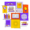 Hintergrund mit Büchern. Image für Bildung und | Stock Vektrografik