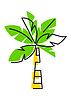 Vector clipart: palm tree. Summer image for holiday or vacation