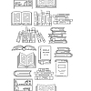 Vector clipart: Pattern with books. Image for education and school