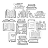 Vector clipart: Background with books. Image for education and