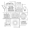 Vector clipart: Background with books. Image for education and