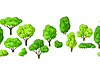 Vector clipart: Pattern with trees. Spring or summer stylized plants