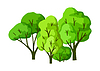 Vector clipart: trees with leaves. Natural summer or spring image