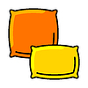 Pillows for sleep icon. Home decor element thin lin