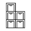 Vector clipart: Storage rack icon. Home decor element thin line 