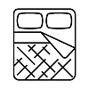 Bed sheets icon. Home decor element thin line 