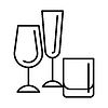 Gläser und Becher-Symbol. Wohndekorelement dünn | Stock Vektrografik