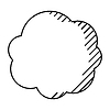 Speech bubble in line art style. Decorative abstrac