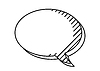 Speech bubble in line art style. Decorative abstrac