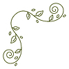 Vector clipart: Floral curling corner. Decorative nature swirling