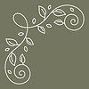 Vector clipart: Floral curling corner. Decorative nature swirling