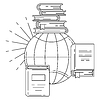 Vector clipart: Concept all books of world. Image for education