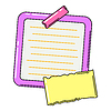 Vector clipart: Paper note with sticky tape. Frame or background fo