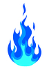 Vector clipart: stylized fire or flame. Burning blue magic fire or