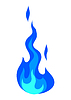 Vector clipart: stylized fire or flame. Burning blue magic fire or
