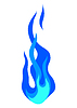 Vector clipart: stylized fire or flame. Burning blue magic fire or