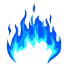 Vector clipart: stylized fire or flame. Burning blue magic fire or