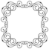 Vector clipart: Line curl frame. Modern decorative linear background
