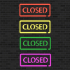 Vector clipart: colorful glowing frame. Neon banner on brick