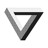 Vector clipart: single half tone impossible triangle icon