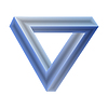 Vector clipart: single blue impossible triangle icon