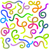 Vector clipart: Neon Colorful Line Shapes with Gradient. Abstract