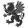 Vector clipart: Black Heraldic Griffin0